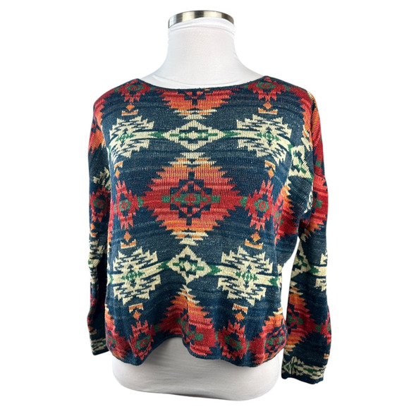 Ralph Lauren x Denim & Supply Southwest Aztec Top Lightweight Sweater Women's XL - Picture 5 of 12
